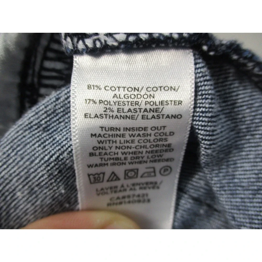Loft‎ Outlet Petite Womens Dark Wash Sailor Button Skinny Jeans Blue High Rise